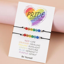 Load image into Gallery viewer, 2Pcs/ Set Rainbow Bracelet Rainbow Rope Jewelry Women Men Modern Adjustable Bracelet Gift Couple Cord Bracelets Rainbow Friendship Bracelets Relationship Connection Bracelet For Women