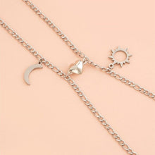 Load image into Gallery viewer, 2Pcs Sun Moon Charm Magnet Attraction Stainless Steel Bracelets For Couples Men Women Jewelry Couples Bracelets For Women Men Stainless Steel Heart Magnet Bracelets For Couples Matching Bracelets For Boyfriend And Girlfriend