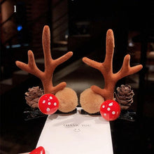 Load image into Gallery viewer, 2pcs/set Christmas Hair Clips For Girls Cute Deer Ear Hairpins Hairgrips Kids Christmas Antler Hairpin Barrette Fashion Hair Accessories For Women
