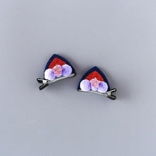 Load image into Gallery viewer, 2pcs/Set Cute Hair Clips For Girls Glitter Rainbow Felt Fabric Flowers Hairpins Cat Ears Bunny Barrettes Kids Hair Accessories for Halloween Parties Cosplay for Girls