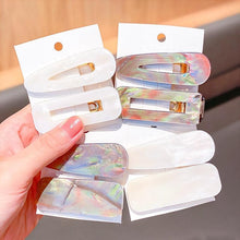 Load image into Gallery viewer, 2PCS/Set Fashion WomenElegant Acrylic Geometric Hairpin Sweet Girl Hair Clip Marble Textured Barrettes Headband Gorgeous Hair Accessories For Women