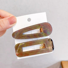 Load image into Gallery viewer, 2PCS/Set Fashion WomenElegant Acrylic Geometric Hairpin Sweet Girl Hair Clip Marble Textured Barrettes Headband Gorgeous Hair Accessories For Women