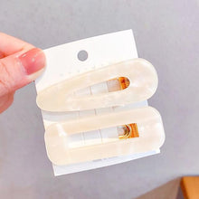 Load image into Gallery viewer, 2PCS/Set Fashion WomenElegant Acrylic Geometric Hairpin Sweet Girl Hair Clip Marble Textured Barrettes Headband Gorgeous Hair Accessories For Women