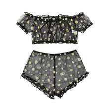 Load image into Gallery viewer, 2PCS/Set Off Shoulder Lace Up Bikinis Women Sweet Women's Bathing Suit Two Piece Strap Swimsuit Swimwear Bikini Beachwear Set Casual Short Sleeve Suits Swimsuits Beachwear Bathing Suits