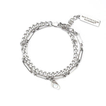 Load image into Gallery viewer, 2pcs/Set Stainless Steel Double Chain Vintage Couple Bracelet Heart Magnet Attractive Magnetic Bracelet Oval Chain Paperclip Chain Double Layer Love Heart Magnet Bangle Bracelets Hypoallergenic Engraved Adjustable Couple Bracelet Set Gifts For Women Men