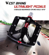 Load image into Gallery viewer, 3 Bearings Bicycle Pedals Ultralight Anti-Slip Road Pedal Cycling Sealed Bearing Bike Pedals Accessories Bearings Pedals For Bicycle Lightweight Bicycle Pedals Of Road Bikes