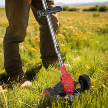 Load image into Gallery viewer, 3-in-1 Electric Cordless Grass Wacker Battery Powered Grass Trimmer with Wheels Adjustable Head with 2-Pieces 2500mAh Batteries