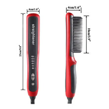 Load image into Gallery viewer, 3 IN 1 Multifunctional Hair Straightener Comb Hair Black Red Straightening Brush Portable Comb Fast Heating Men Beard Straightener For Traveling Perfect Gift For Adults