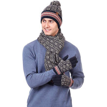 Load image into Gallery viewer, 3-in-1 Soft Warm Thick Cable Knitted Beanie Hat Scarf and Gloves Winter Set