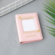 Load image into Gallery viewer, 3 Inch Mini Photo Album 32 Pockets Square Hollow Card Holder Bronzing Stars Picture Storage Case PVC Photocard Holder DIY Photo Albums Birthday Gift Family Scrapbook Albums Family Anniversary Gift For Couple