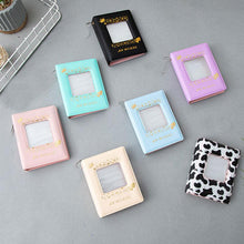 Load image into Gallery viewer, 3 Inch Mini Photo Album 32 Pockets Square Hollow Card Holder Bronzing Stars Picture Storage Case PVC Photocard Holder DIY Photo Albums Birthday Gift Family Scrapbook Albums Family Anniversary Gift For Couple