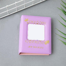 Load image into Gallery viewer, 3 Inch Mini Photo Album 32 Pockets Square Hollow Card Holder Bronzing Stars Picture Storage Case PVC Photocard Holder DIY Photo Albums Birthday Gift Family Scrapbook Albums Family Anniversary Gift For Couple