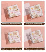 Load image into Gallery viewer, 3 Inch Polaroid Photo Album Cute Bear Transparent Jewelry Small Card Collection Storage Book Mini Leaf Scrapbook Paper Baby Family Scrapbook Albums