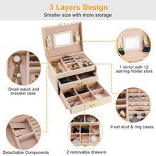 Load image into Gallery viewer, 3-Layer Jewelry Case Organizer