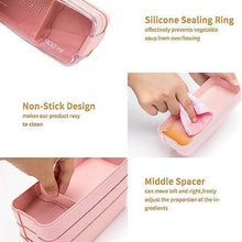 Load image into Gallery viewer, 3-Layer Stackable Bento Box Japanese Lunch Box Kit with Spoon & Fork