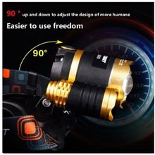 Load image into Gallery viewer, 3 LED XM-L T6 Waterproof Headlamp LED Torch Flashlight