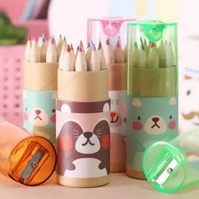 Load image into Gallery viewer, 3-Pack: 12-Color Cute Pencils Creative Stationery Cute Bear