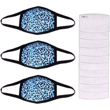 Load image into Gallery viewer, 3-Pack: Adult Cotton Reusable Face Masks with 10 Filters
