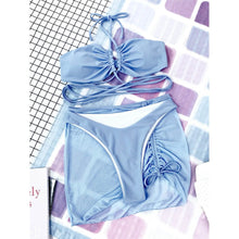 Load image into Gallery viewer, 3-Pack: Criss Cross Halter Bikini Swimsuit & Beach Skirt