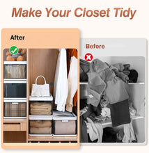 Load image into Gallery viewer, 3-Pack: Foldable Storage Bin with Lid Stackable Plastic Closet Organizer