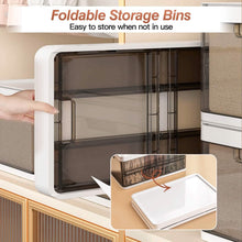 Load image into Gallery viewer, 3-Pack: Foldable Storage Bin with Lid Stackable Plastic Closet Organizer