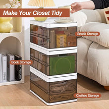 Load image into Gallery viewer, 3-Pack: Foldable Storage Bin with Lid Stackable Plastic Closet Organizer