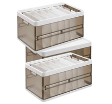 Load image into Gallery viewer, 3-Pack: Foldable Storage Bin with Lid Stackable Plastic Closet Organizer