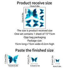 Load image into Gallery viewer, 3-Pack: Glow In the Dark Butterfly Wall Stickers