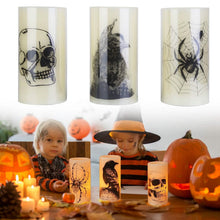 Load image into Gallery viewer, 3-Pack: Halloween Battery Operated Flameless Candle Lamp with Timer Setting