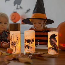 Load image into Gallery viewer, 3-Pack: Halloween Battery Operated Flameless Candle Lamp with Timer Setting