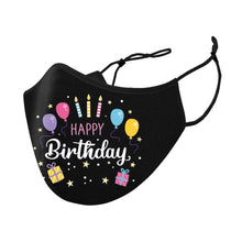 Load image into Gallery viewer, 3-Pack: Happy Birthday Double Layered Reusable Face Mask With Adjustable Earloops