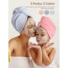 Load image into Gallery viewer, 3-Pack: Hicober Microfiber Hair Towel