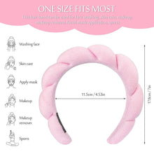Load image into Gallery viewer, 3-Pack: Puffy Terry Towel Cloth Fabric Sponge Face Wash Head Band
