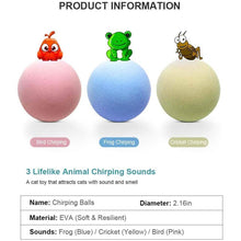 Load image into Gallery viewer, 3-Pack: Realistic Chirping Balls Cat Toys
