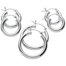Load image into Gallery viewer, 3-Pack: Sterling Silver Hoop Earrings