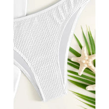 Load image into Gallery viewer, 3-Pack: Textured Ring Linked Halter Bikini Swimsuit & Beach Skirt