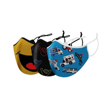 Load image into Gallery viewer, 3-Pack: Two-Layer Reusable Kids Face Mask with Adjustable Earloop