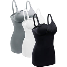 Load image into Gallery viewer, 3-Pack: Womens Nursing Tank Tops Built in Bra for Breastfeeding