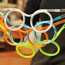 Load image into Gallery viewer, 3-Pack: Creative Fun Glasses Straw Crazy Funny Art Straw