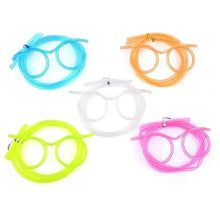 Load image into Gallery viewer, 3-Pack: Creative Fun Glasses Straw Crazy Funny Art Straw
