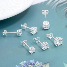 Load image into Gallery viewer, 3-Pair Set: Sterling Silver Crystal Stud Earrings