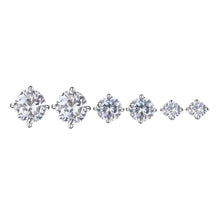 Load image into Gallery viewer, 3-Pair Set: Sterling Silver Crystal Stud Earrings