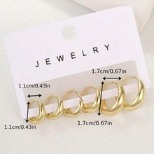 Load image into Gallery viewer, 3-Pairs: Stylish and Simple Copper Earrings