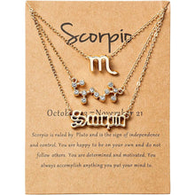 Load image into Gallery viewer, 3-Piece: Constellation Zodiac Layer Necklaces