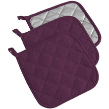 Load image into Gallery viewer, 3-Piece: DII Basic Terry Collection Quilted 100% Cotton Potholder