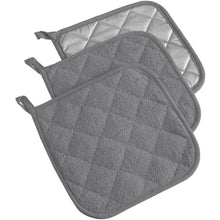 Load image into Gallery viewer, 3-Piece: DII Basic Terry Collection Quilted 100% Cotton Potholder