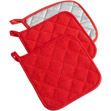 Load image into Gallery viewer, 3-Piece: DII Basic Terry Collection Quilted 100% Cotton Potholder