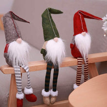 Load image into Gallery viewer, 3 Piece: Handmade Sitting Long-Legged Christmas Elf Bottle Decoration Set