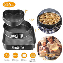 Load image into Gallery viewer, 3-Piece: Non-stick Springform Cake Pan Set with Removable Bottom