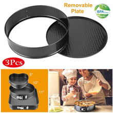 Load image into Gallery viewer, 3-Piece: Non-stick Springform Cake Pan Set with Removable Bottom
